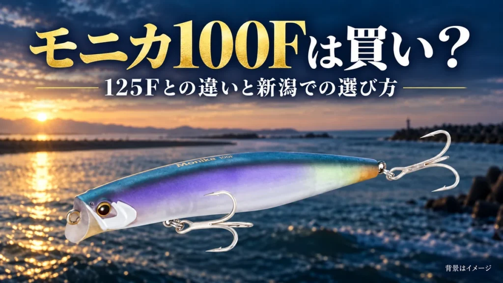 モニカ100Fと125Fの違いと新潟での選び方を紹介する、製品写真をもとにしたAIアイキャッチ